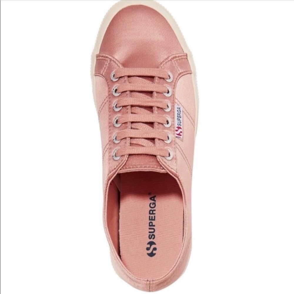 Dusty Rose Pink Satin Superga Sneakers, Size 7.5 (38 EU)